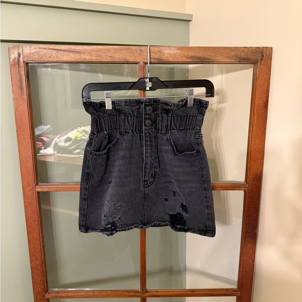 Bridge by Gly Black Denim Mini Skirt - Size XS